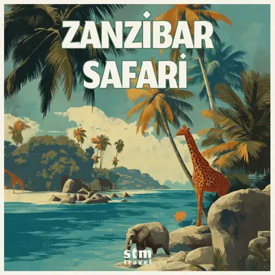 Zanzibar turu, fil ve zürafa safari manzarası